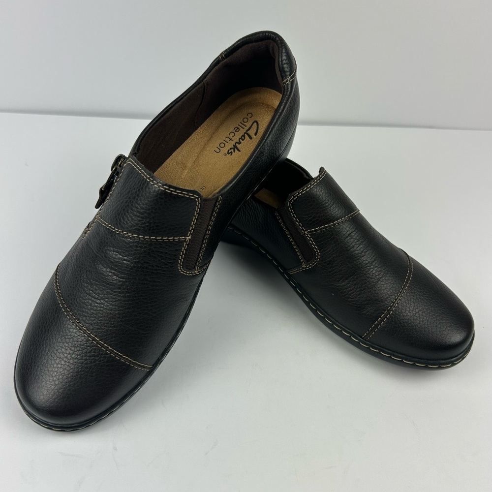 Clarks Women’s Black Leather Comfort Casual Shoes Sz 10